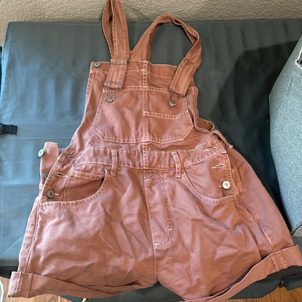 Pink free people overalls